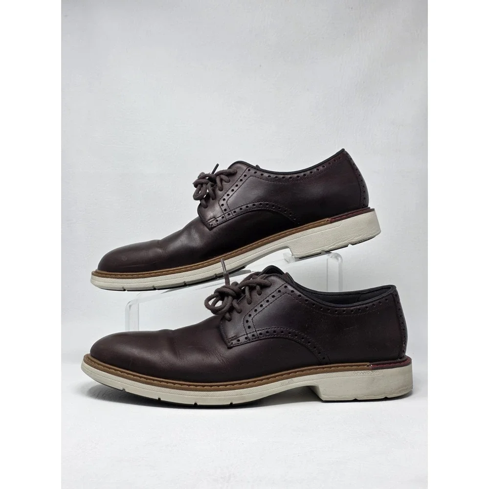 Cole Haan Go-To Plain Toe Oxford Shoes Dark Coffee Brown C35083 Men's Size 10 M